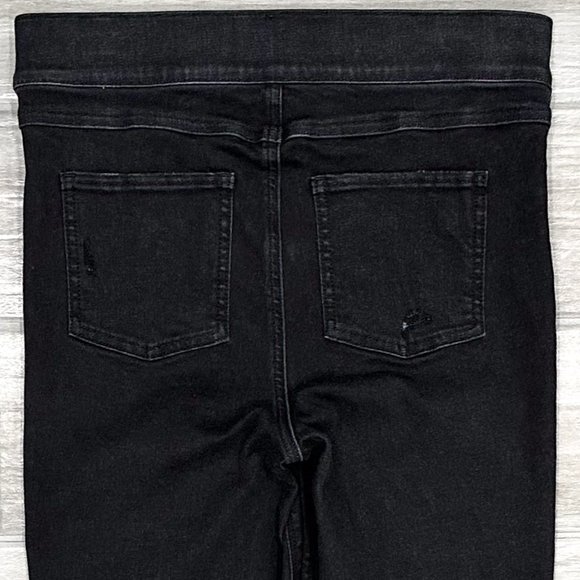 Spanx High Rise Distressed Ankle Skinny Jeans in Vintage Black Denim Size M - Picture 7 of 16